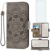 Compatible with Google Pixel 5a 5G Wallet Case and Tempered Glass Screen Protector Flip Cover Credit Card Holder Cell Accessories Phone Cases for Pixel5a5G Pixel5a a5 G5 Pixle 5a5G 2021 Women Men Gray